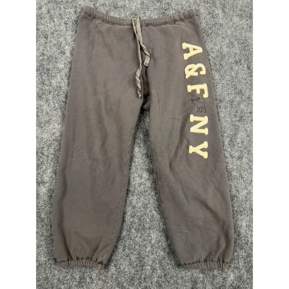 Abercrombie & Fitch Gray A&F NY Logo Sweatpants Joggers Women Medium